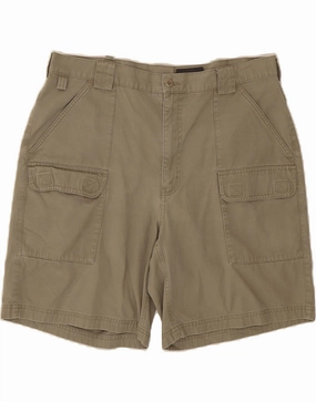 EDDIE BAUER Mens Cargo Shorts W38 XL Beige Cotton Quick Absorption