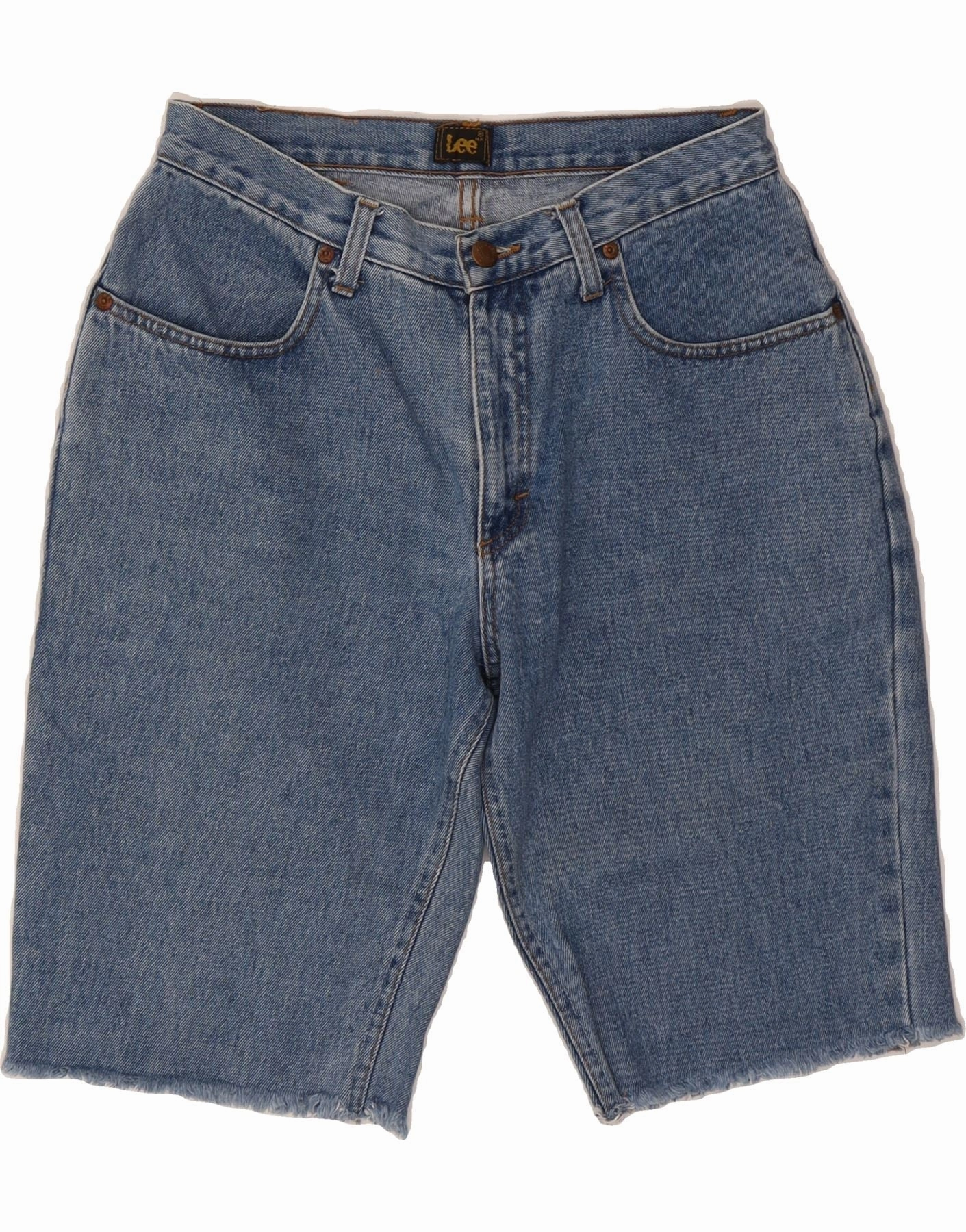 LEE Mens Denim Shorts W32 Medium Blue Cotton DoubleLayeredKnees Baby shower gift