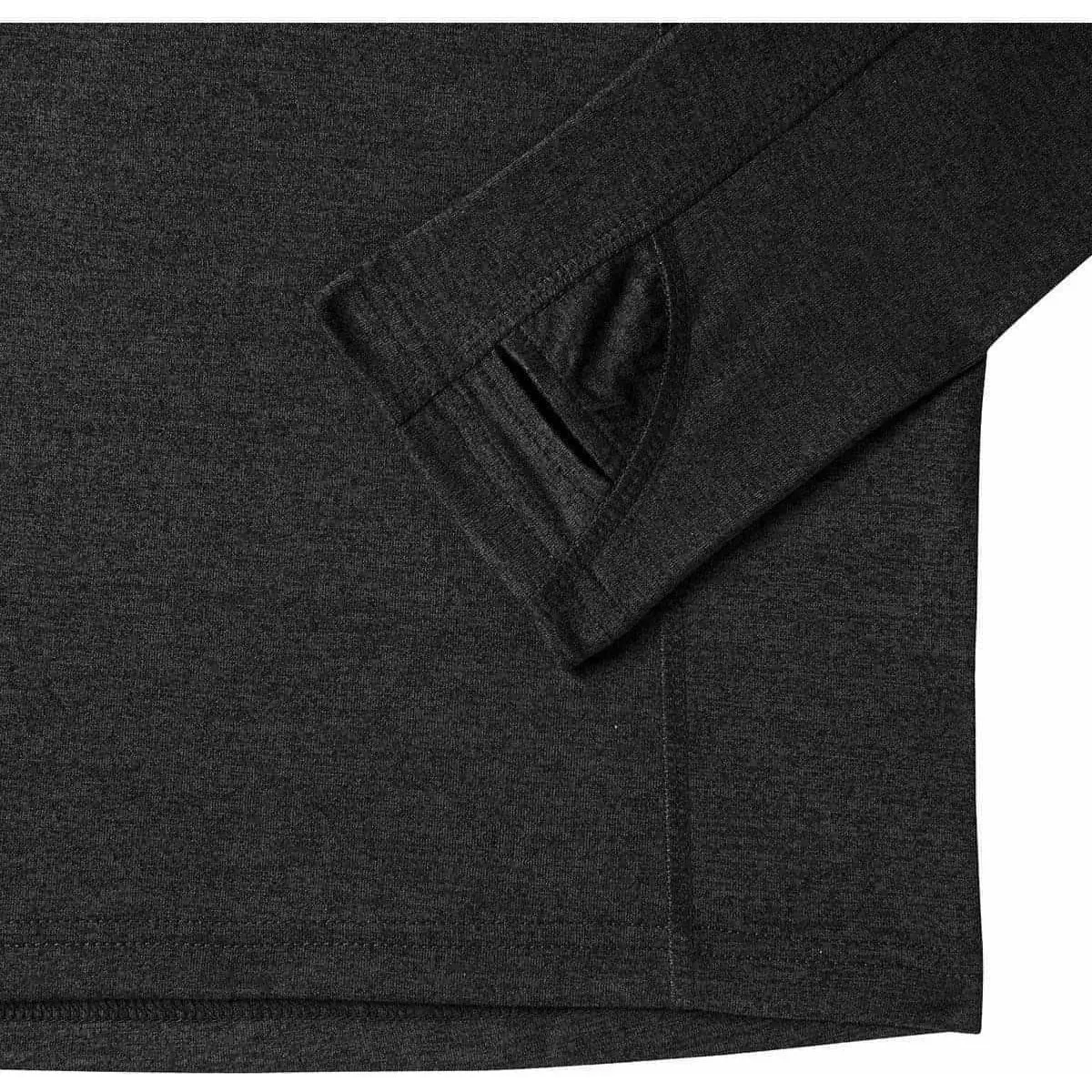 More Mile Core Half Zip Long Sleeve Mens Running Top - Black MoistureControlFibers Lightweight Construction