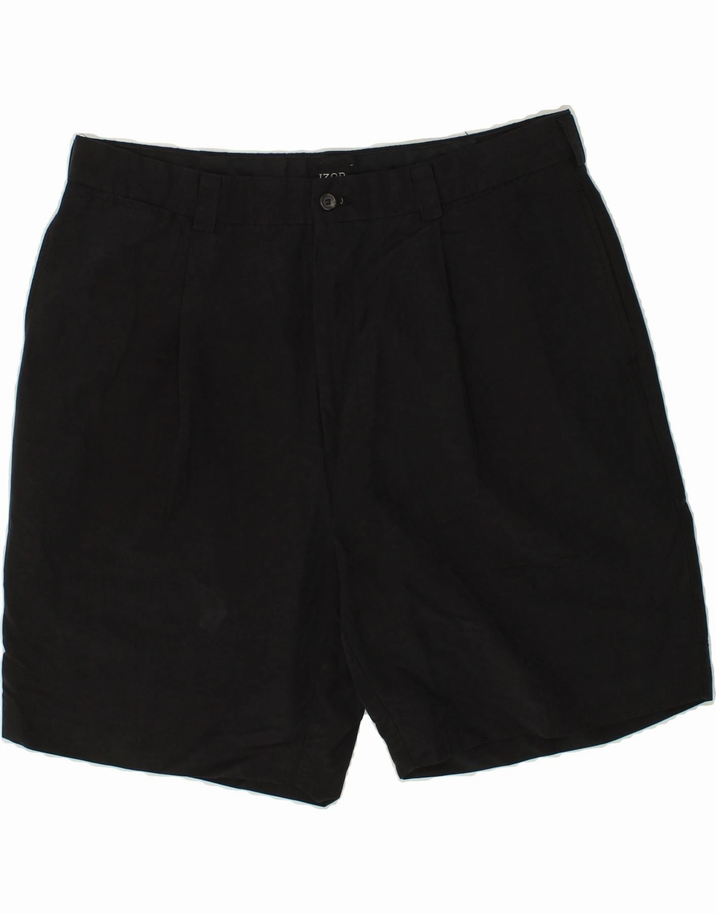 IZOD Mens Chino Shorts W38 XL Black Polyester Cool Vibe