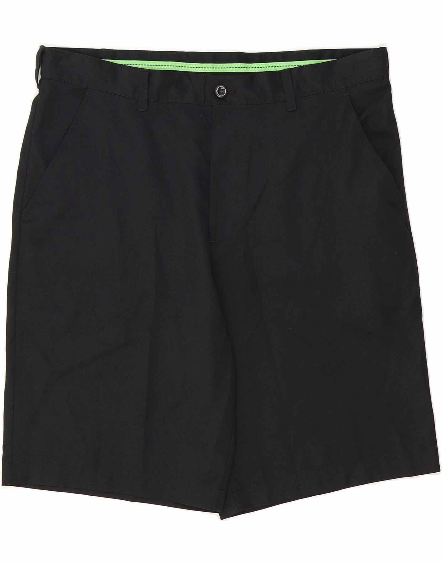 MultiPocket Design Formal Wear IZOD Mens Golf Chino Shorts W38 XL Black Polyester