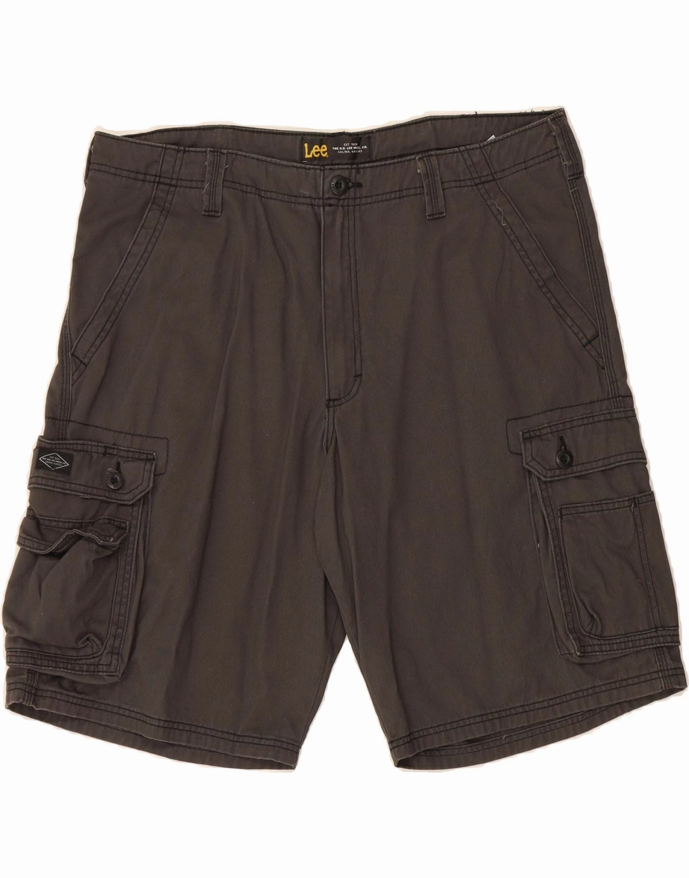LEE Mens Cargo Shorts W38 XL Grey Cotton Sporty Edge Mid - rise