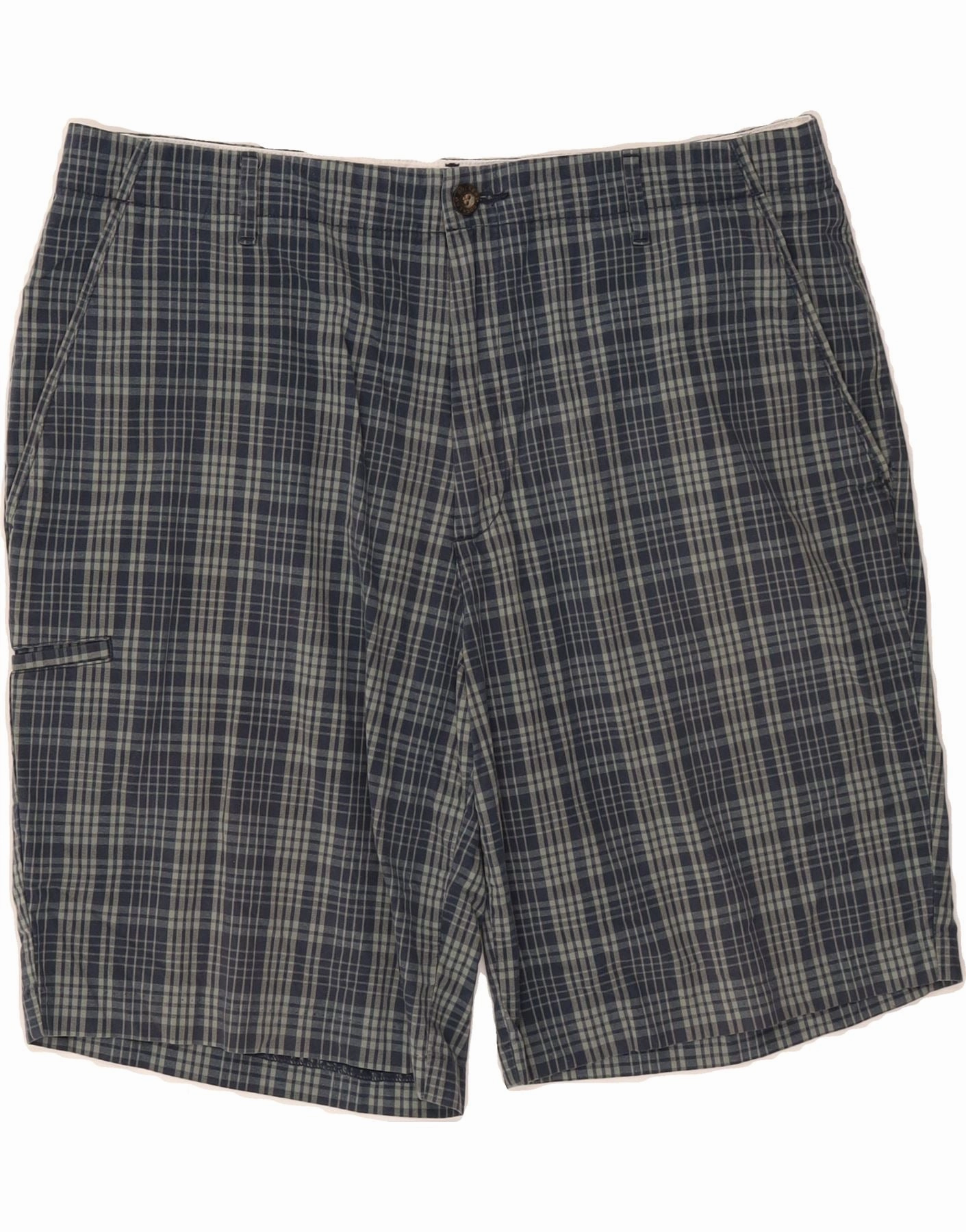 day trip DOCKERS Mens Cargo Shorts W36 Large Navy Blue Check Cotton
