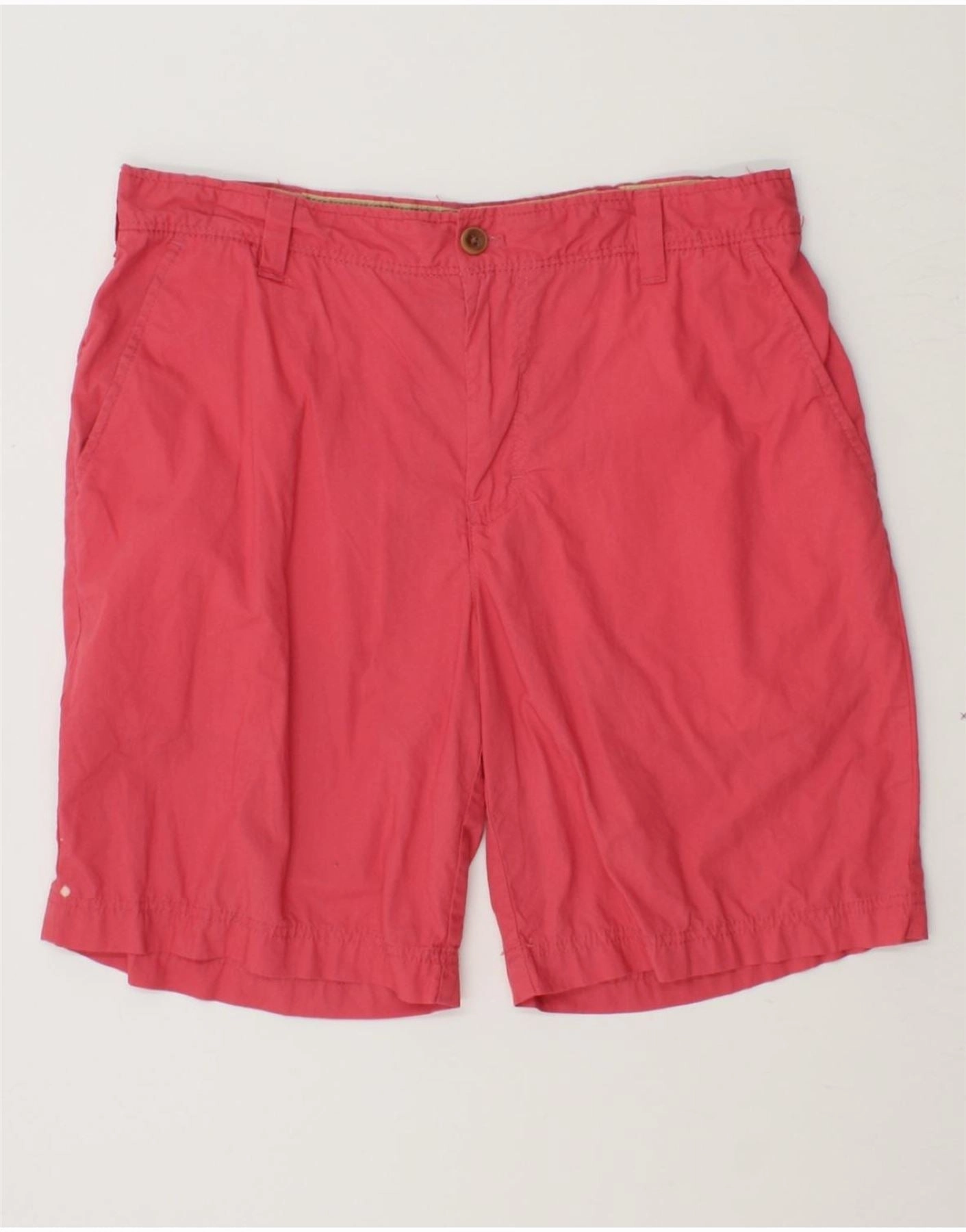 IZOD Mens Chino Shorts W34 Large  Red Cotton Socks No Slip Grip