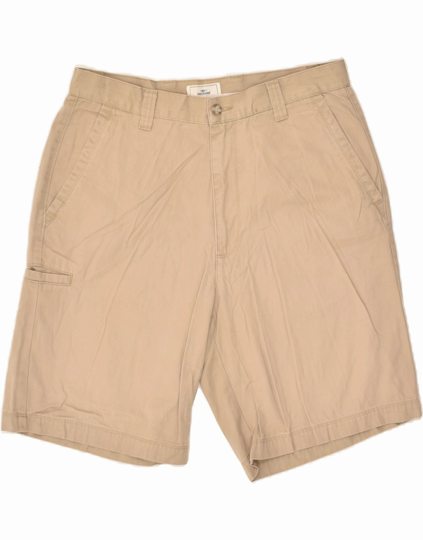 DOCKERS Mens Relaxed Fit Cargo Shorts W34 Large Beige Cotton All Day Wear