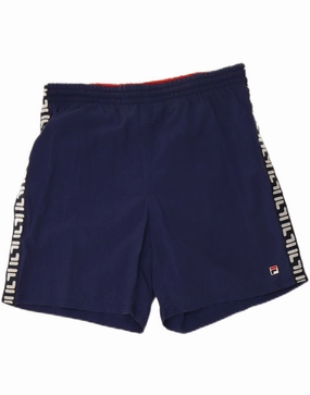 Color Variety FILA Mens Graphic Casual Shorts IT 50 Medium Navy Blue Polyamide