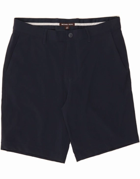 Midweight Texture MICHAEL KORS Mens Chino Shorts W32 Medium Navy Blue Polyester