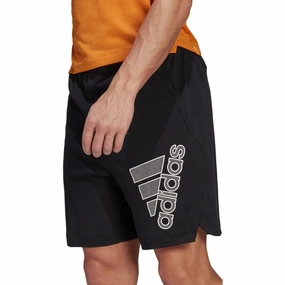 adidas Badge Of Sport 7 Inch Mens Training Shorts - Black denim material MoistureWickingLining