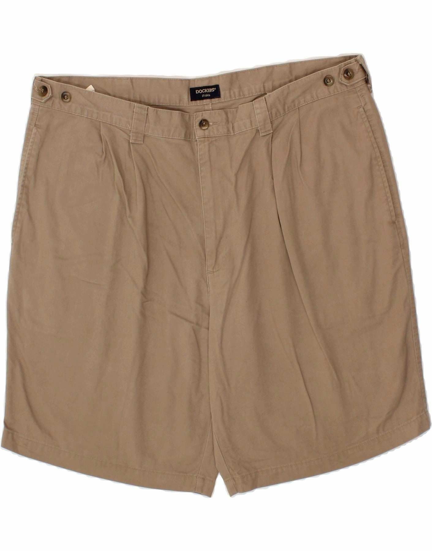 DOCKERS Mens Chino Shorts W42 2XL Beige Cotton Casual Comfort