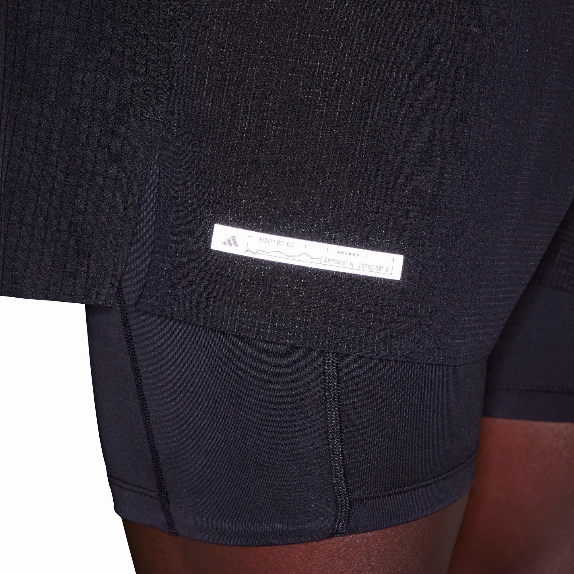 No Chafe adidas Ultimate 2 In 1 Mens Running Shorts - Black