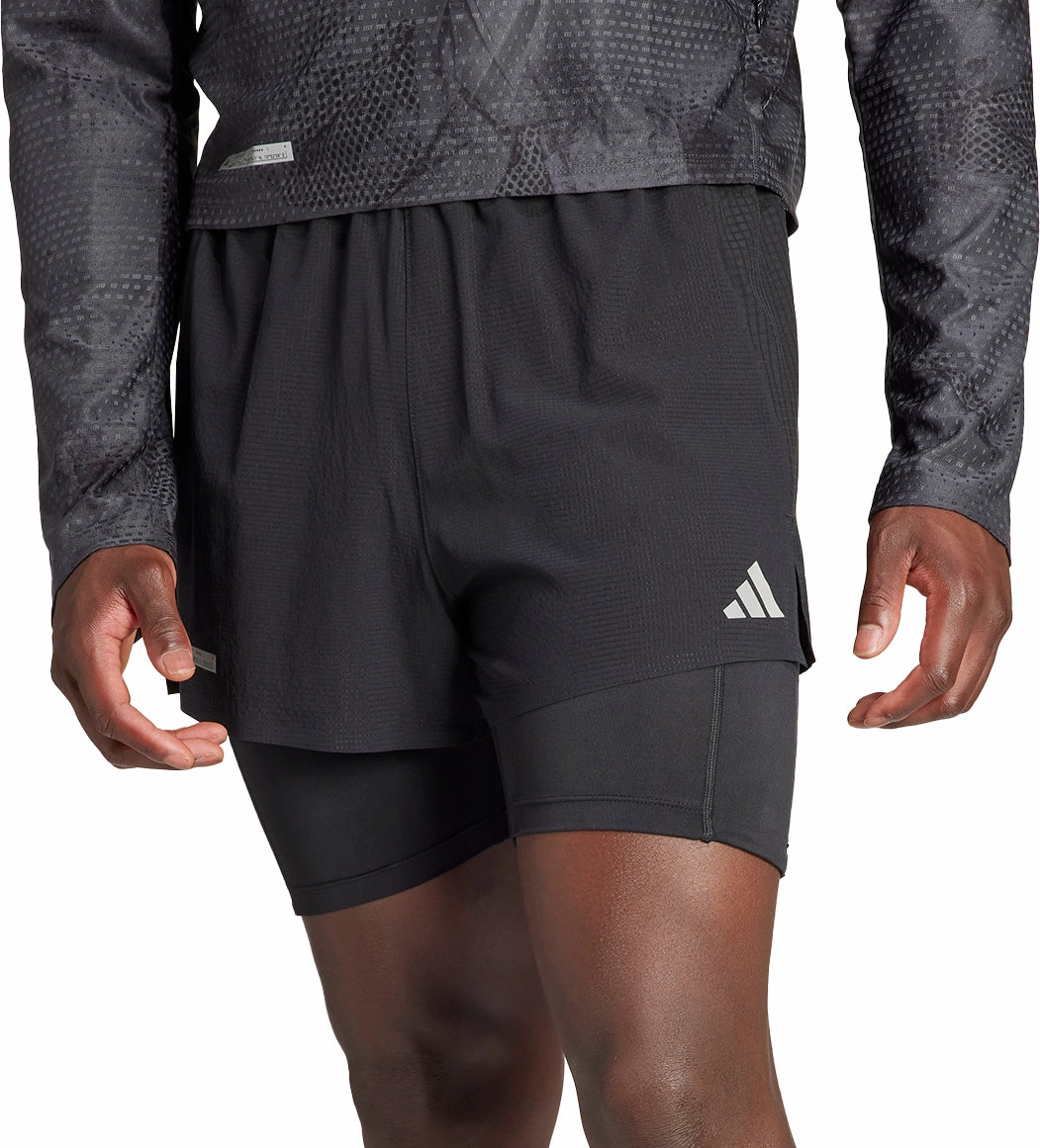 Swimwear Fashion Forward adidas Ultimate 2 In 1 Mens Running Shorts - Black