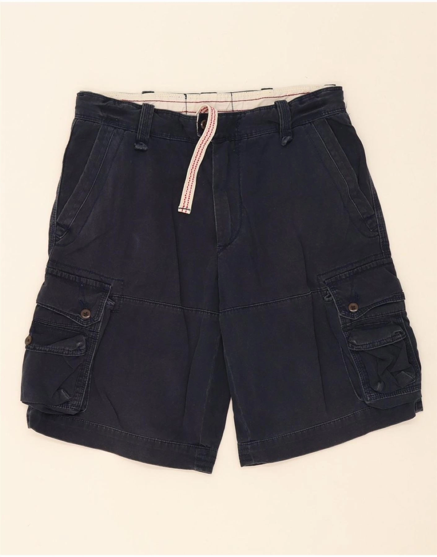 POLO RALPH LAUREN Mens Cargo Shorts W32 Medium Navy Blue Cotton Easy Layer Light Fit