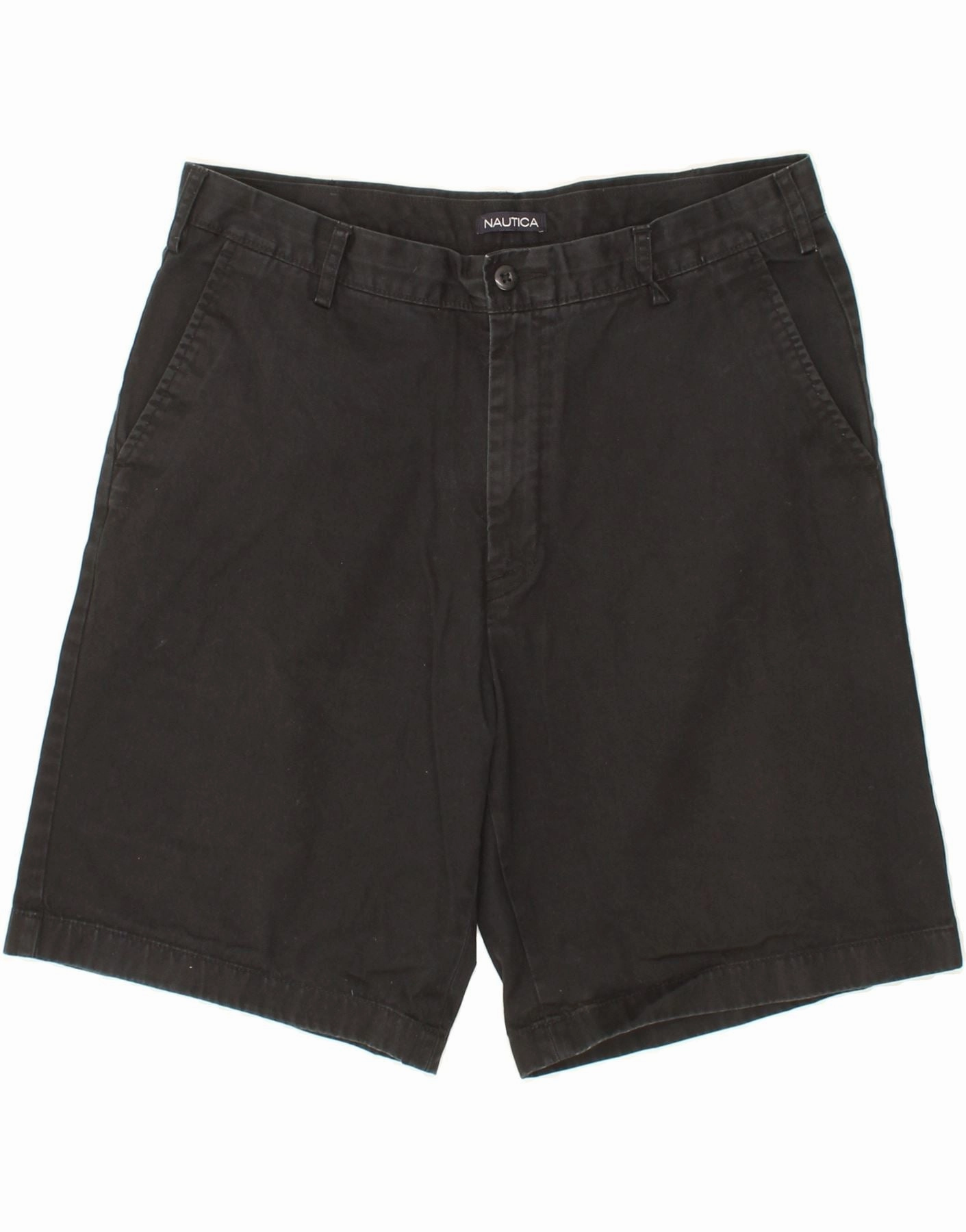 Minimalist Style NAUTICA Mens Chino Shorts W36 Large Black Cotton