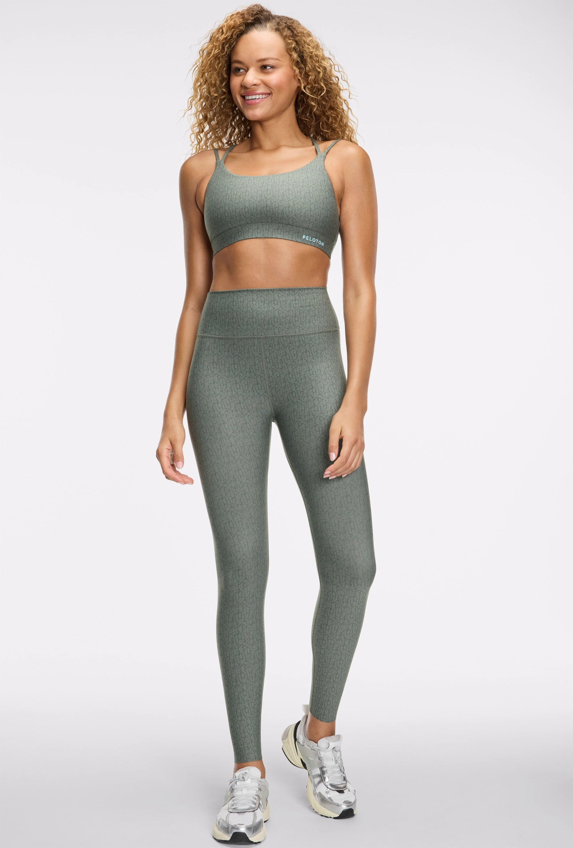 Green Fog Crosshatch Cadent Legging Set Breathable Weave
