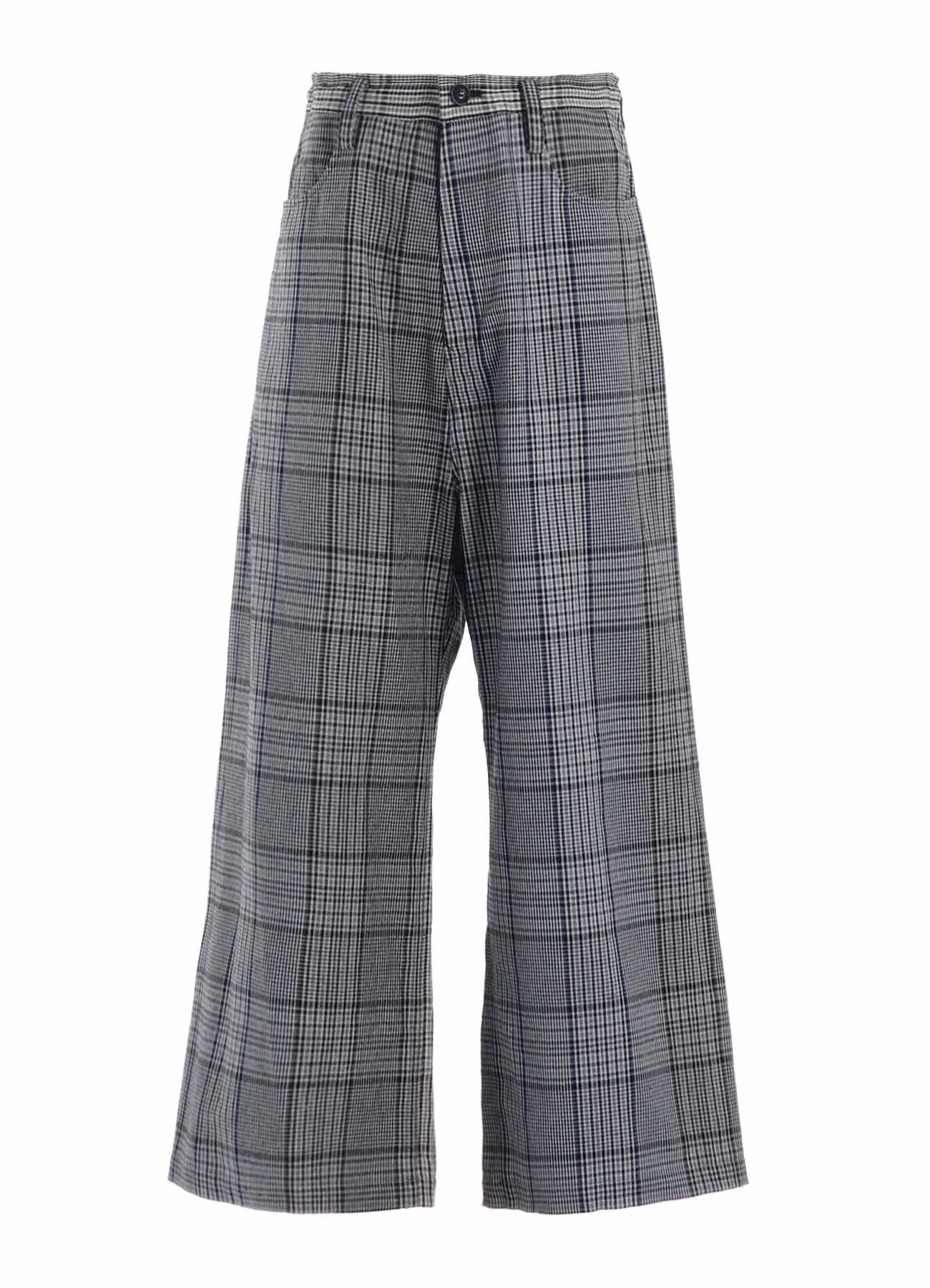 Flexible Performance Multi-way wear GRID PLAID LONG STRAIGHT PANTS