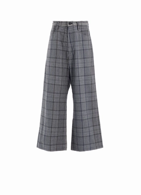 Stay Comfortable GRID PLAID LONG STRAIGHT PANTS