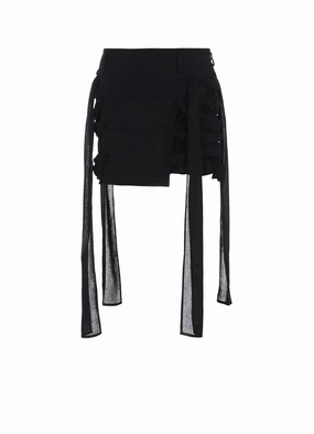 SmoothZipClosure GAUZE RIBBON LACE-UP SHORT SKIRT