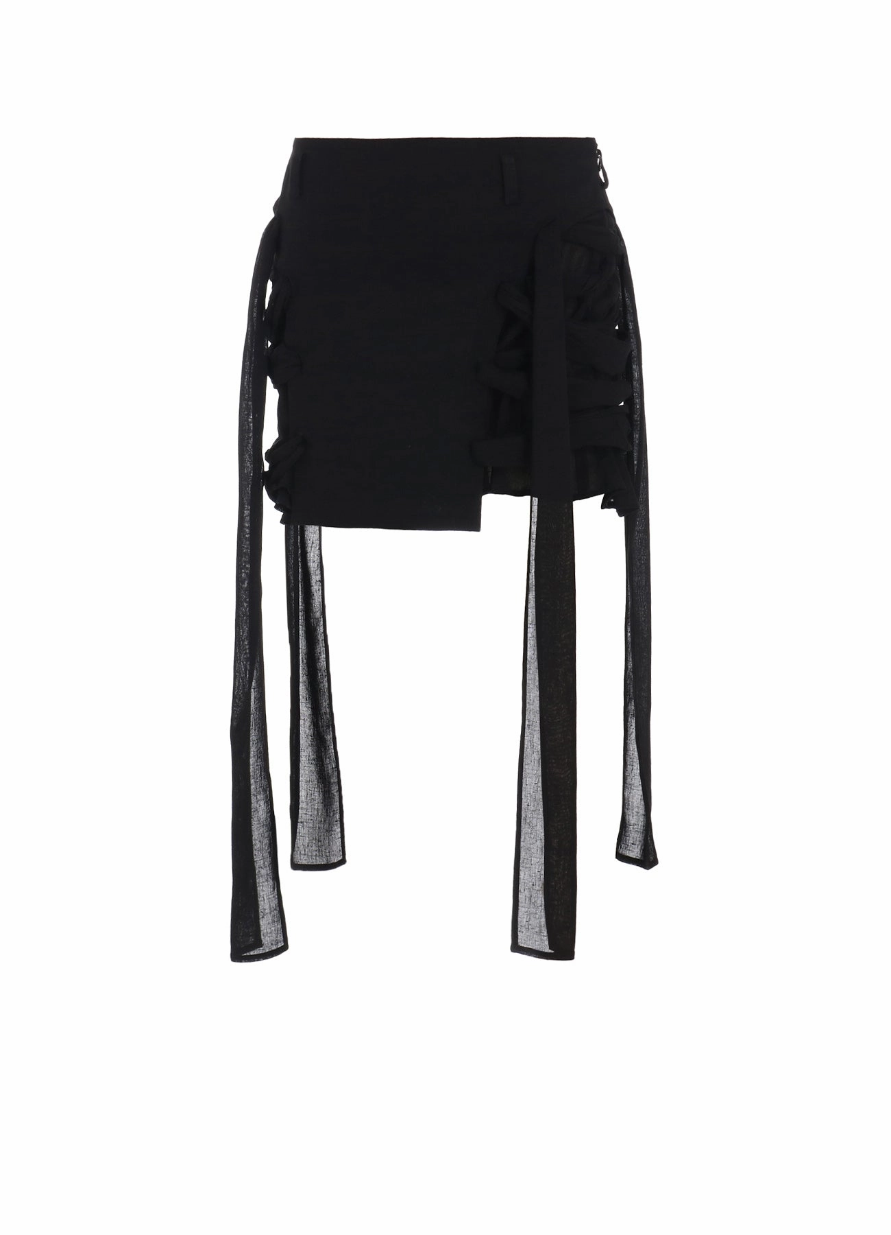 SmoothZipClosure GAUZE RIBBON LACE-UP SHORT SKIRT