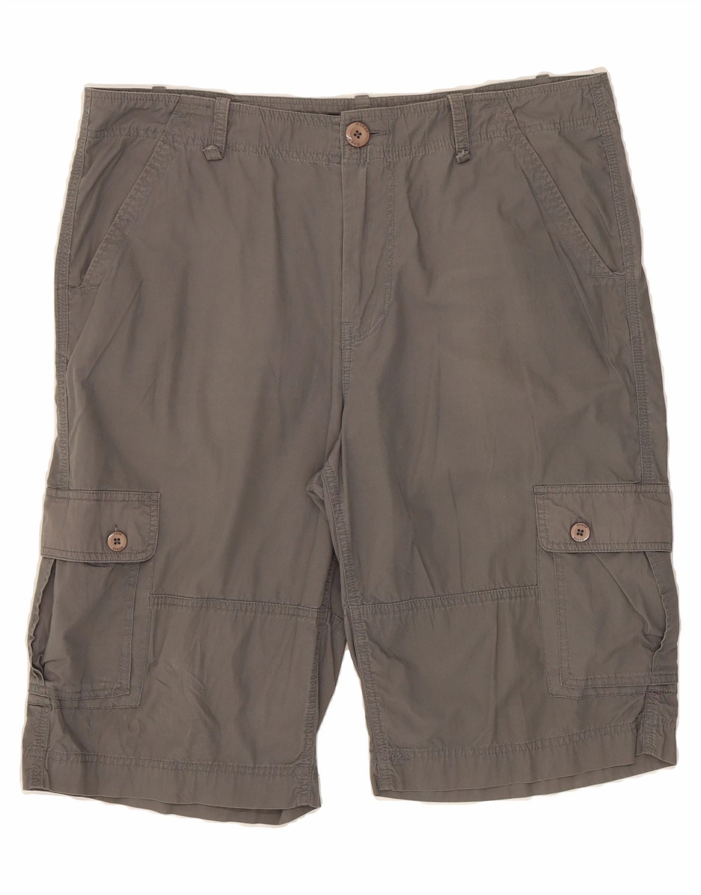 GUESS Mens Cargo Shorts W36 Large  Grey Cotton Beach-Ready Look No Pressure