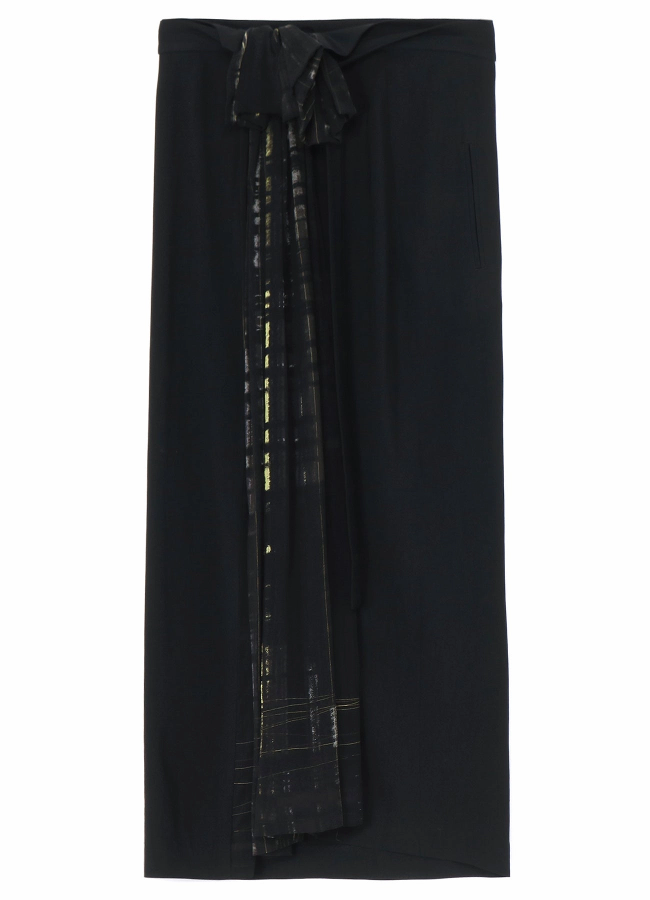 Ultra Stretch HAND PAINTED PLAID PRINT DOUBLE BELTED SKIRT