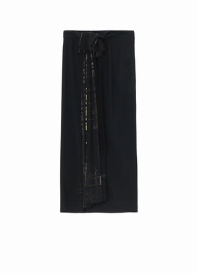 Heat Friendly HAND PAINTED PLAID PRINT DOUBLE BELTED SKIRT