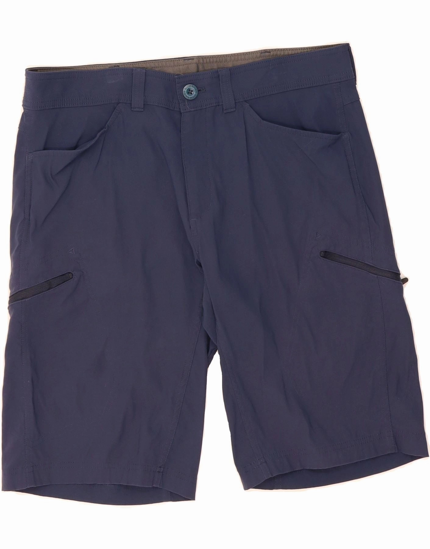 EDDIE BAUER Mens Cargo Shorts W36 Large  Navy Blue Nylon Office Wear Street Style