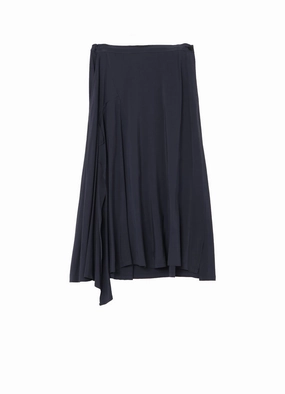HARD TWISTED GABARDINE RIGHT SIDE SLIT FLARE SKIRT StainResistantFinish Cozy Material