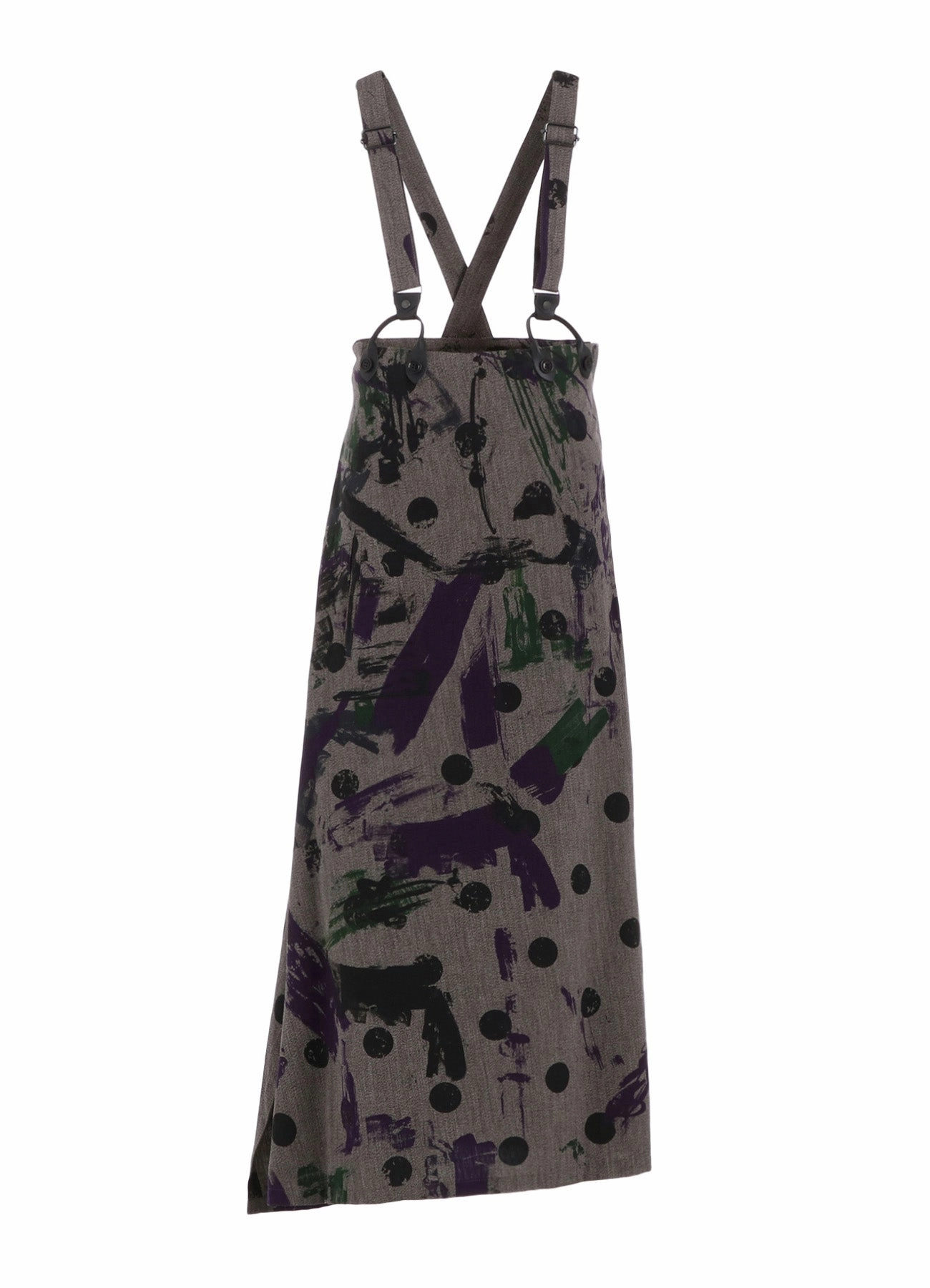 Wide-leg cut Recycled Polyester Blend HEATHER POLKA DOT SUSPENDER SKIRT