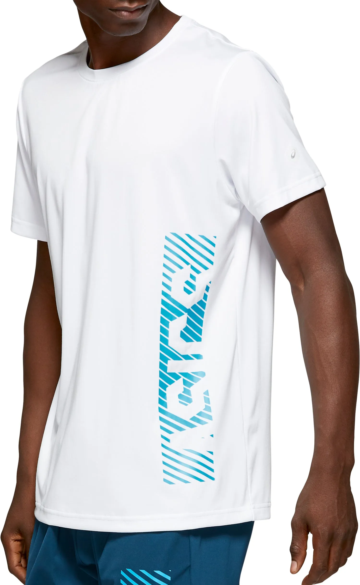 Asics Solution Dye GPX Short Sleeve Mens Running Top - White Reinforced Shoulder Seams Chilly Day Style