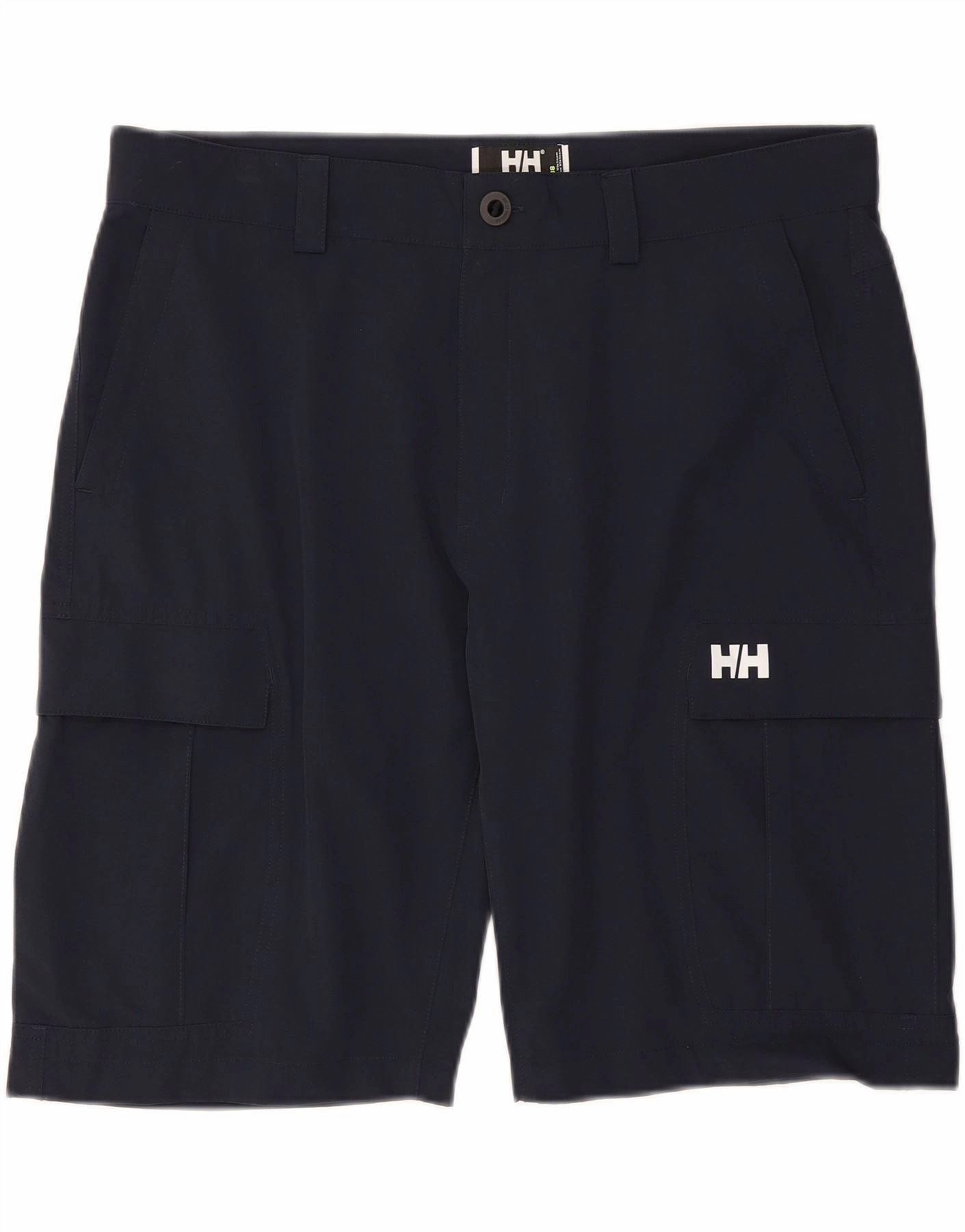 HELLY HANSEN Mens Cargo Shorts W38 XL Navy Blue Polyamide HighBackRise Wrinkle Free Weave