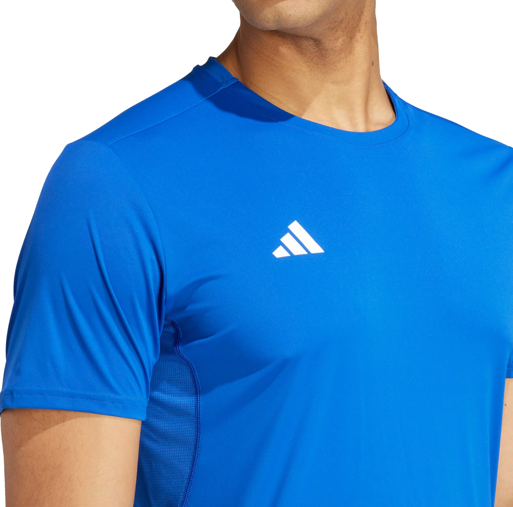 adidas Adizero Essentials Short Sleeve Mens Running Top - Blue Feminine Appeal