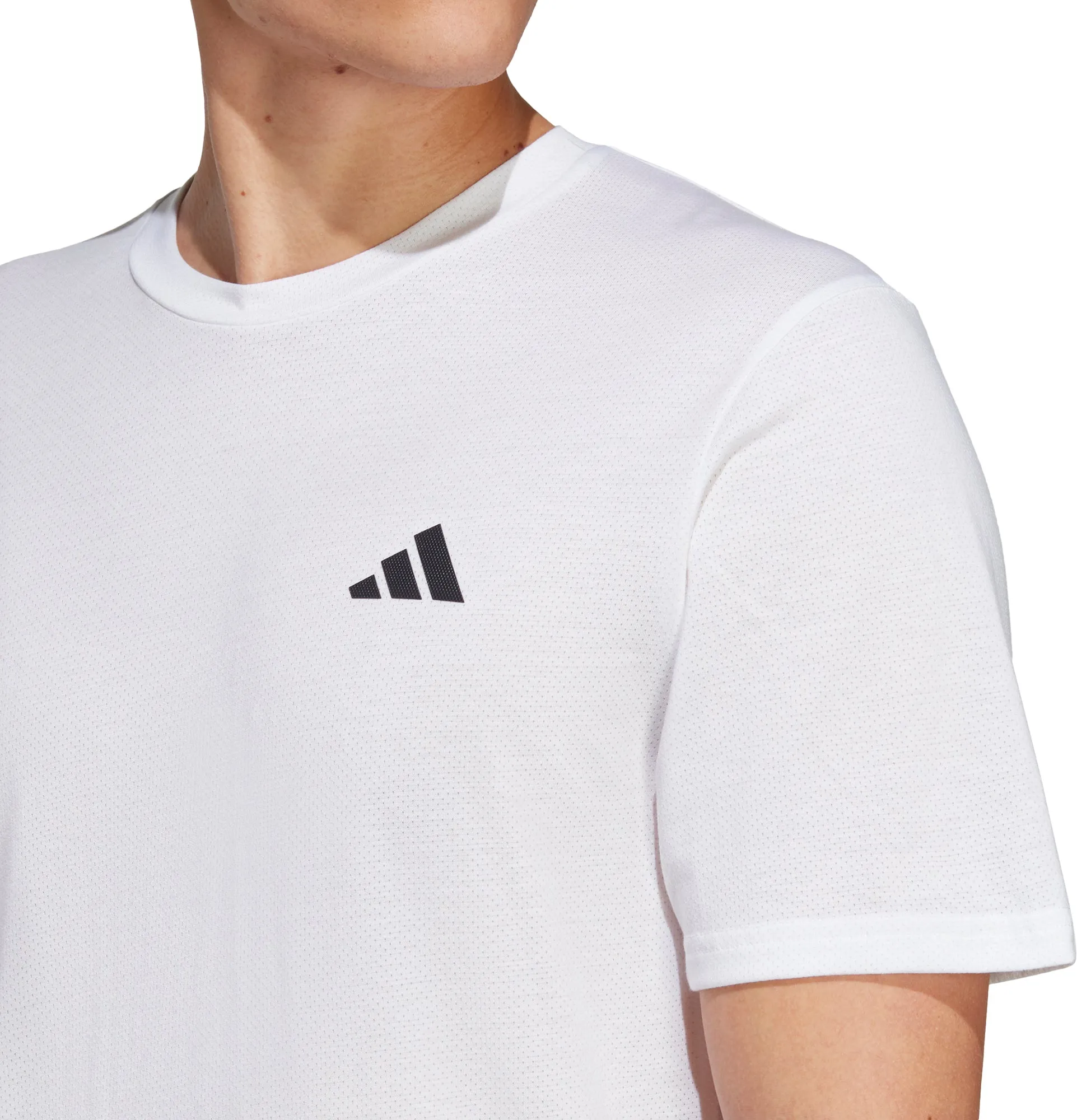 adidas Train Essentials Comfort Short Sleeve Mens Training Top - White Sporty Design