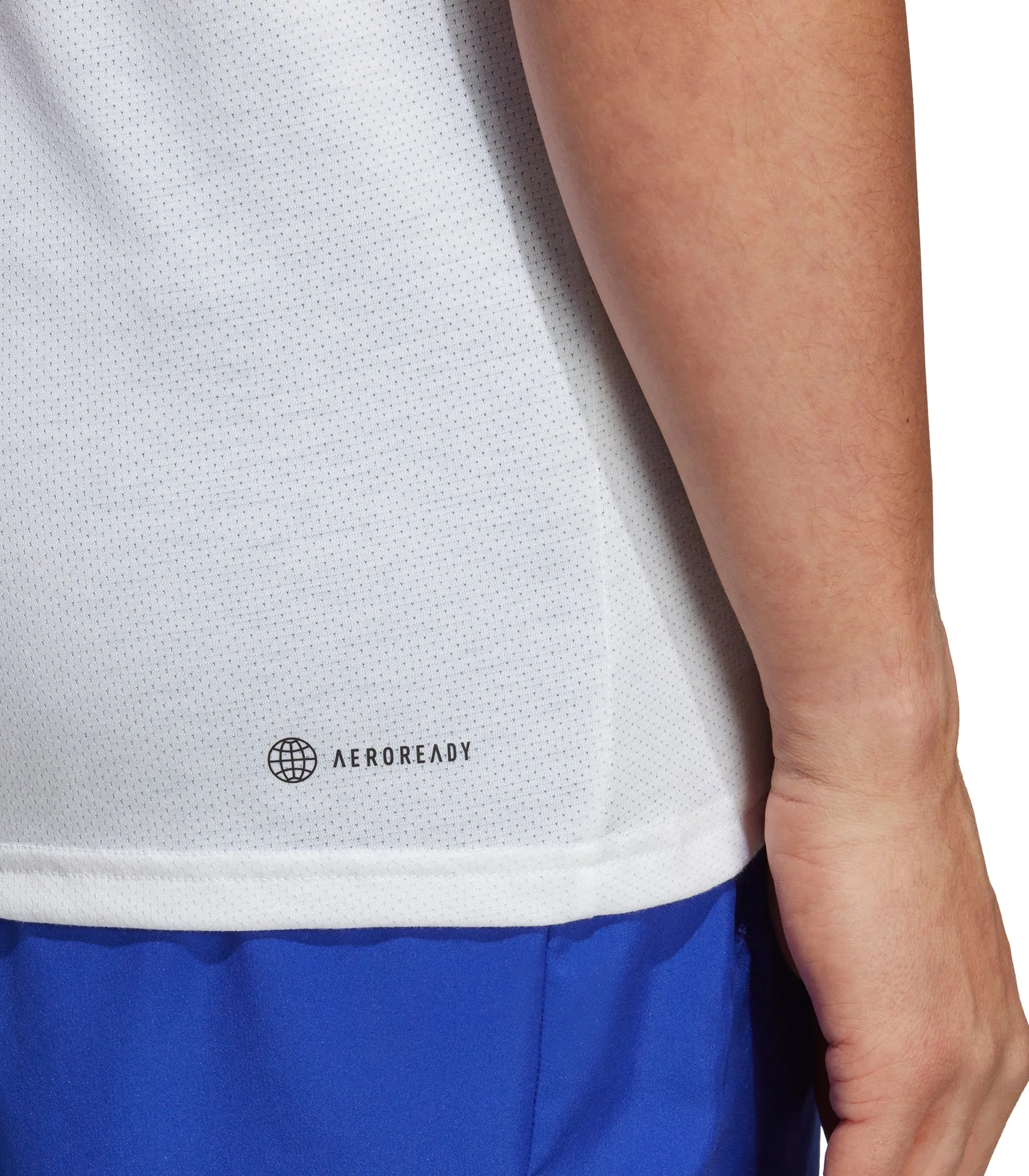 Layered Collar adidas Train Essentials Comfort Short Sleeve Mens Training Top - White