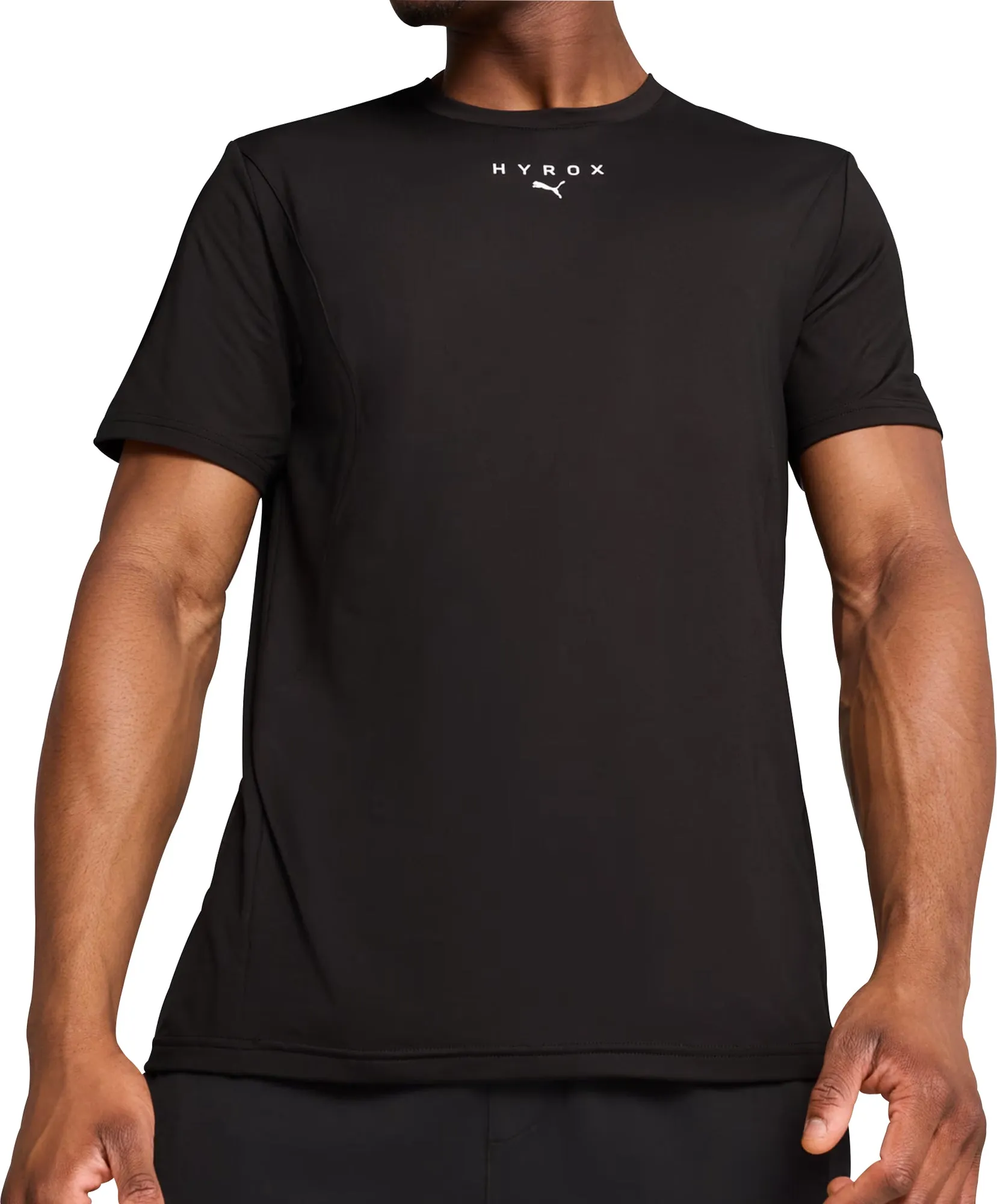 Puma X HYROX Cloudspun Short Sleeve Mens Training Top - Black TearResistant Fabric Subtle Details