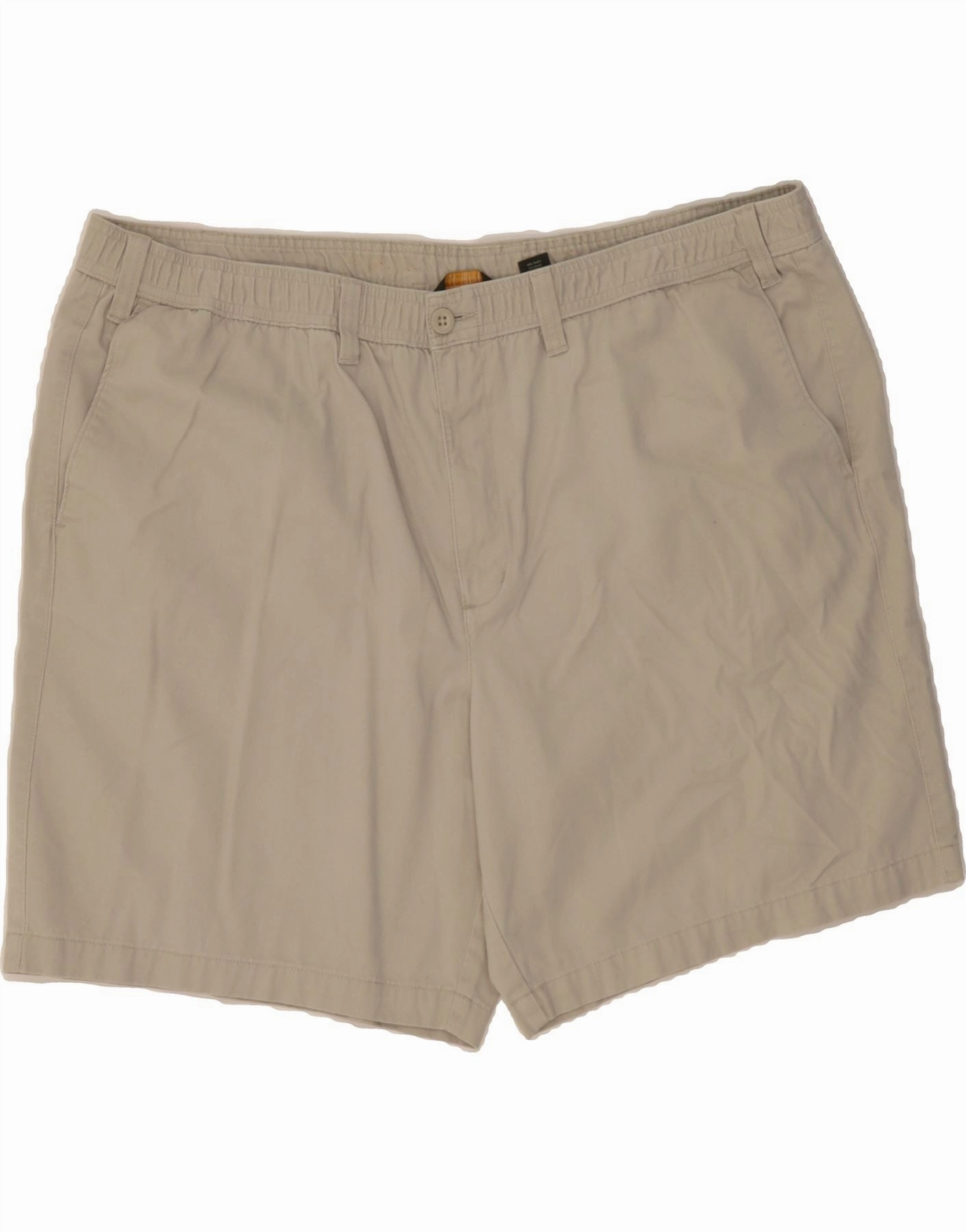 EDDIE BAUER Mens Seattle Chino Shorts 2XL W46 Beige Cotton stretchy fabric Flexible Pocket Placement