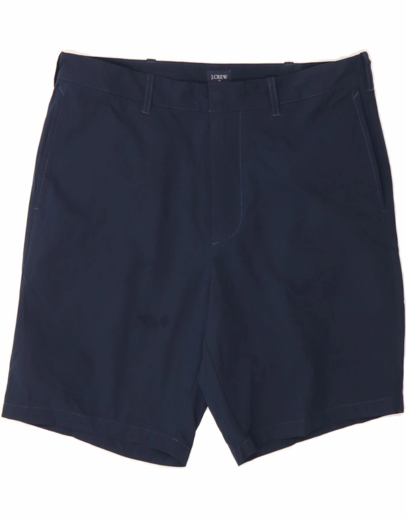J. CREW Mens Chino Shorts W33 Medium Navy Blue Polyester Minimal Waistband
