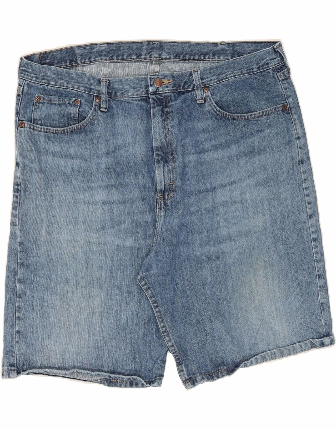 cheering section WRANGLER Mens Relaxed Fit Denim Shorts W40 XL Blue Cotton