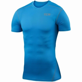 TCA Pro Performance Short Sleeve Thermal Junior Compression Top - Sky Durable Stitching
