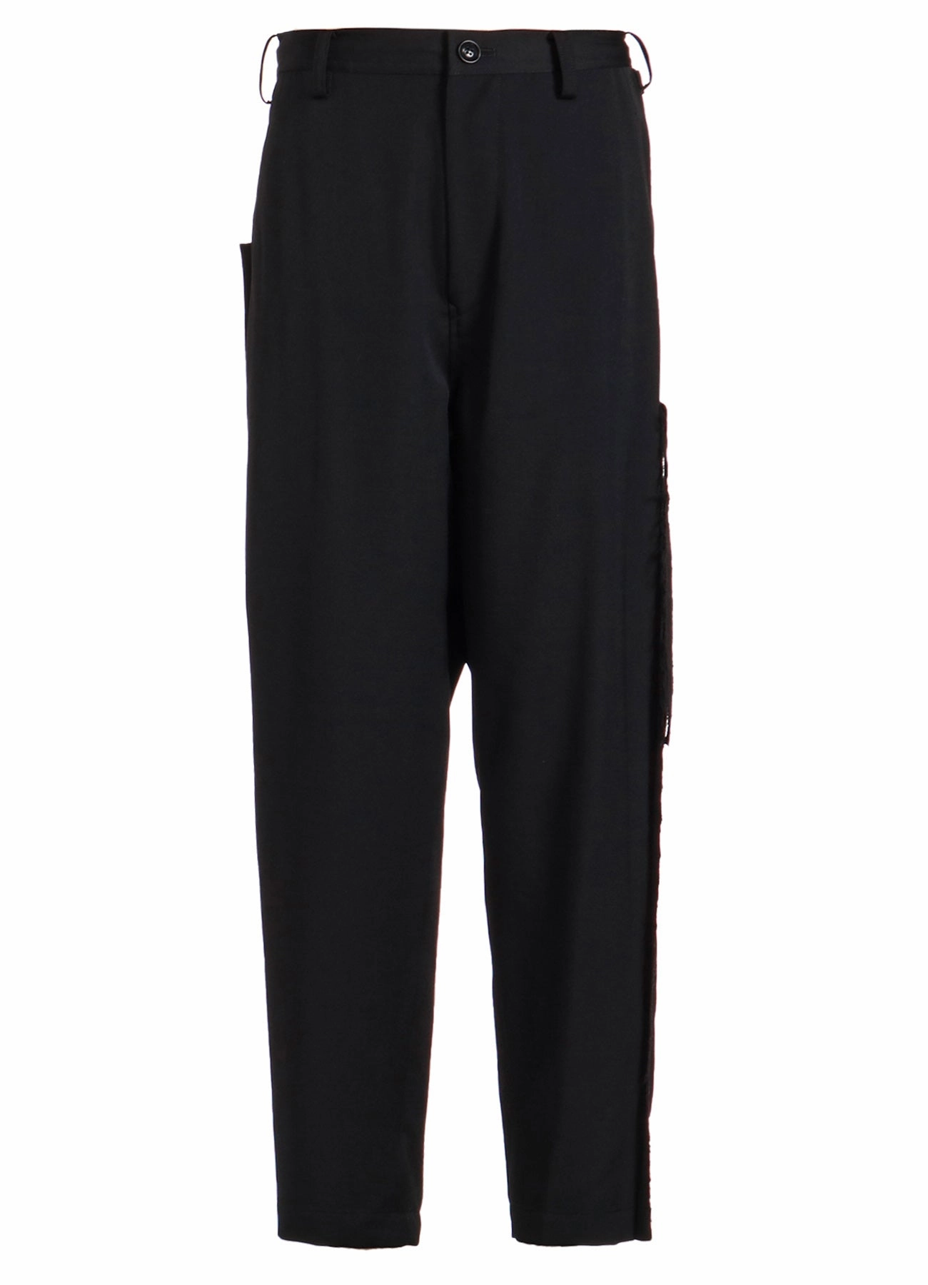 WOOL GABARDINE LEFT SIDE LINED PANTS Tailored Fit