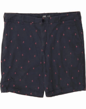 Valentine's gift IZOD Mens Salt Water Graphic Chino Shorts W42 2XL Navy Blue Cotton