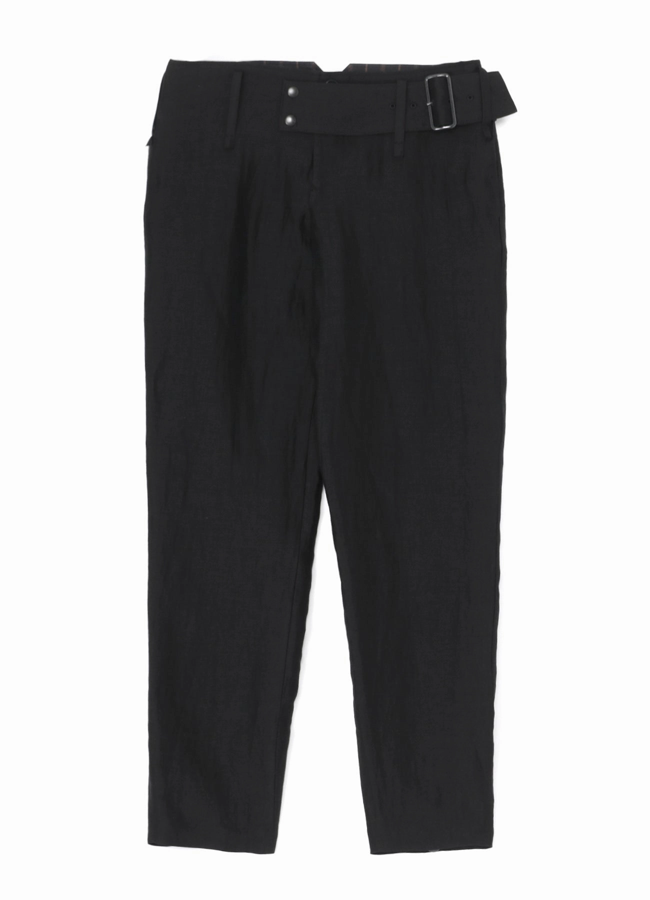 HIGH TWISTED GABARDINE LOW-RISE BELTED PANTS Comfy Flex
