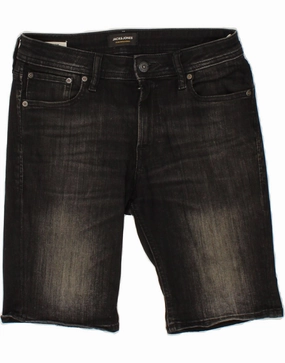 Core Flex JACK & JONES Mens Liam Skinny Denim Shorts Small W29  Black Cotton