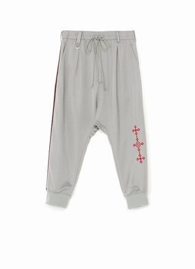 PE/SMOOTH JERSEY GEOMETRIC PATTERN EMBROIDERY SIDE TAPE LINE SAROUEL RIB PANTS Quick Dry Technology