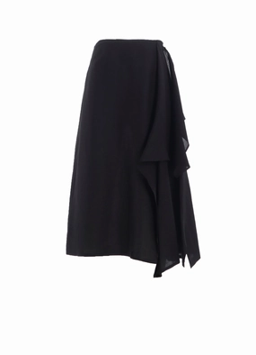 C/Li GABARDINE L DRAPED SKIRT ReinforcedStitching