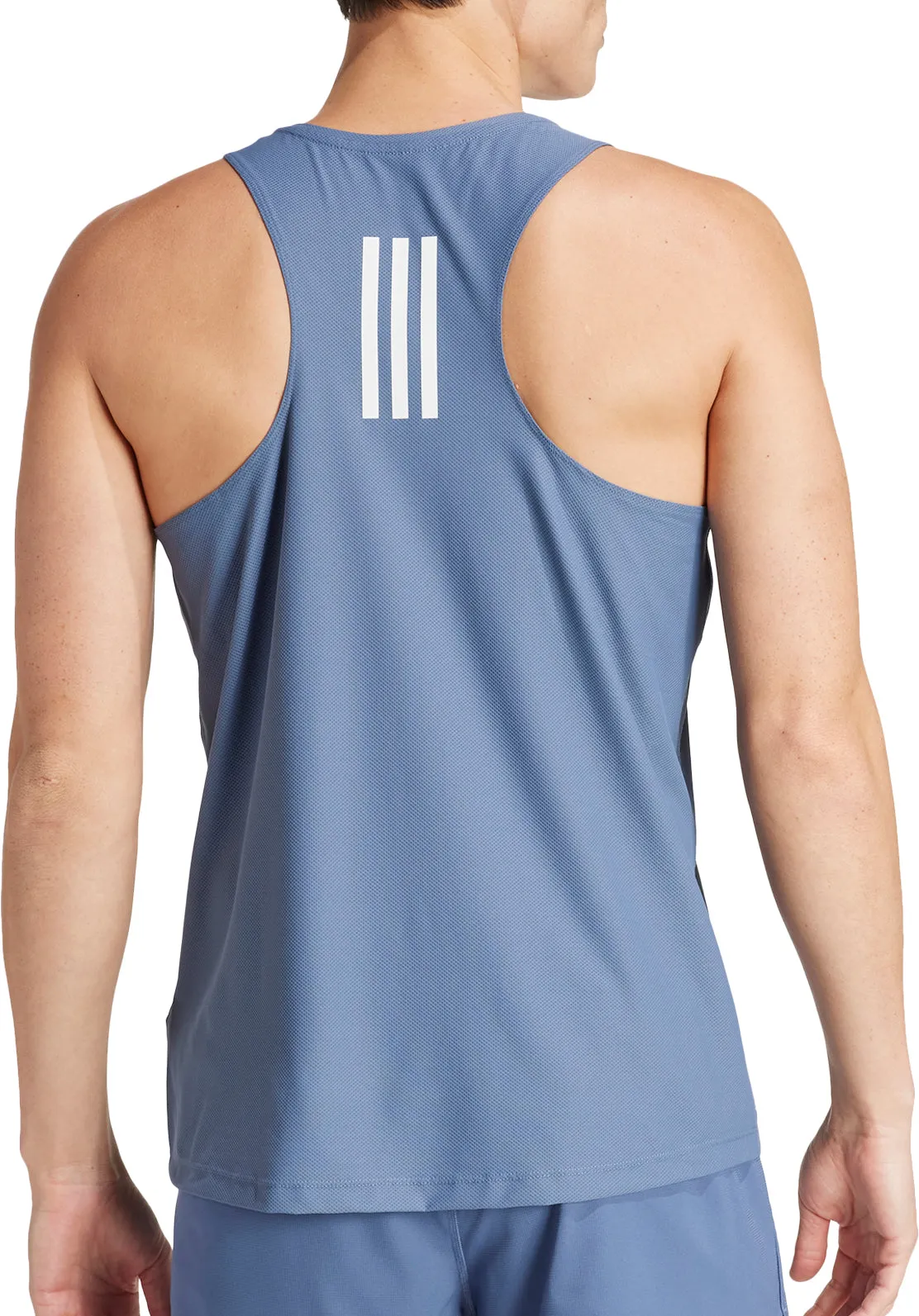 adidas Own The Run Mens Running Vest - Blue Reinforced Stitching