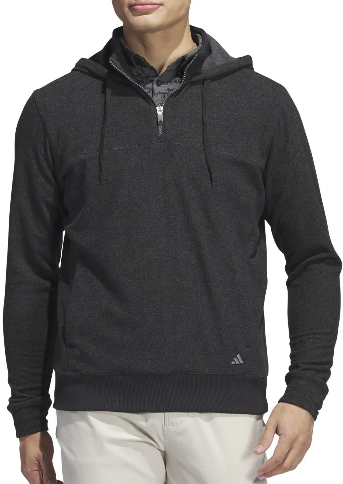 adidas Go To Quarter Zip Long Sleeve Mens Golf Hoody - Black Middle Eastern style