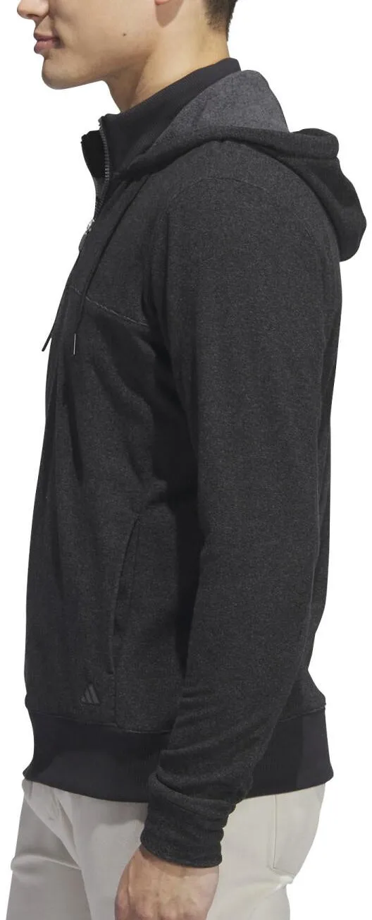 adidas Go To Quarter Zip Long Sleeve Mens Golf Hoody - Black Anti Static Finish