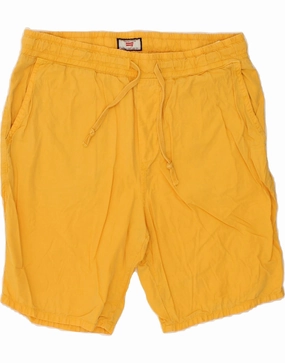 CARRERA Mens Casual Shorts Large W34  Yellow Cotton Stretchable Material Geometric Pattern