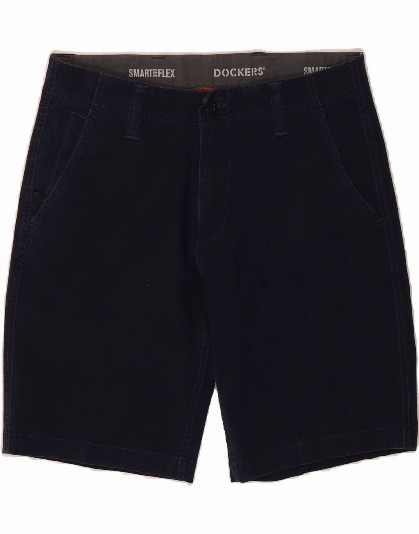 DOCKERS Mens Chino Shorts W34 Large Navy Blue Cotton Polyester fabric High-Performance Fit