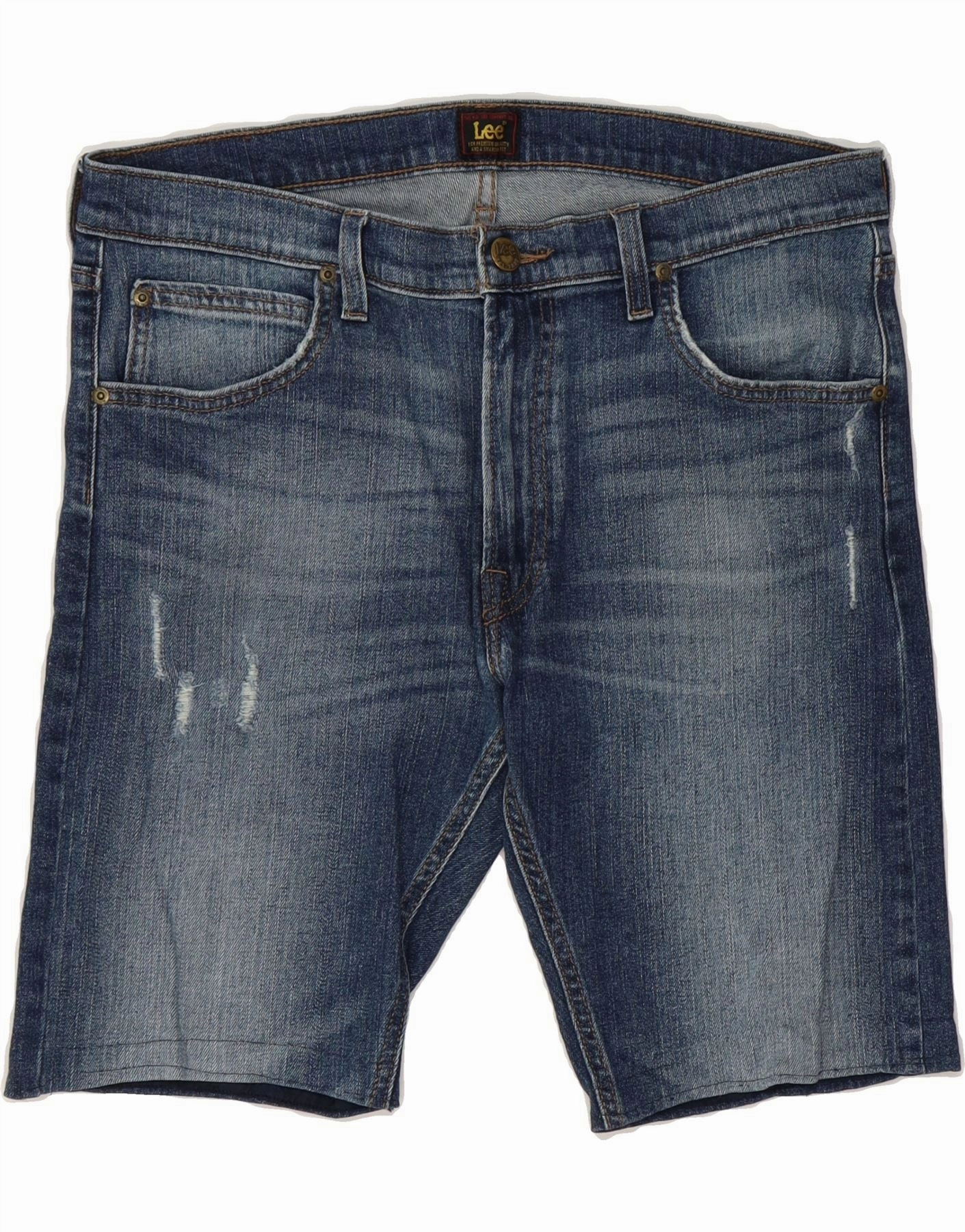 Sleek Look LEE Mens Luke Denim Shorts W34 Large Blue Cotton